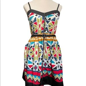 Just Ginger Aztec dress size Medium multicolored